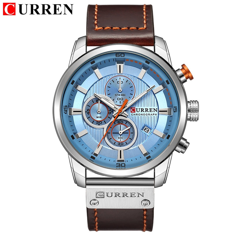 Relojes de cuarzo para hombre con correa de cuero de moda CURREN de lujo de marca superior, relojes de pulsera informales con fecha de negocios para hombre, reloj Montre Homme