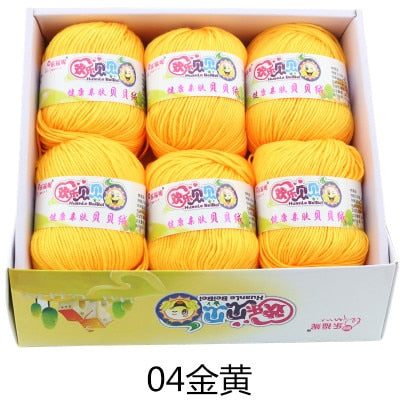 6balls/lot 73 Colors Milk Cotton Yarn Baby Wool Yarn DIY Knitting Children Sweater Hat Hand Knitted Yarn Knit Blanket Crochet