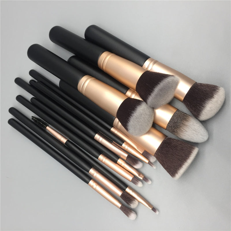 14-teiliges Make-up-Pinsel-Set für Foundation-Puder, Rouge, Lippen, Augenbrauen, Lidschatten, Eyeliner-Pinsel, kosmetisches Werkzeug