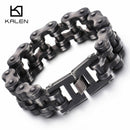 Kalen Punk Brushed Bike Chain Bracelet Oxidized Dark Bicycle Chain Men Bracelet Fashion Male 316L Stainless Steel Hand Chain
