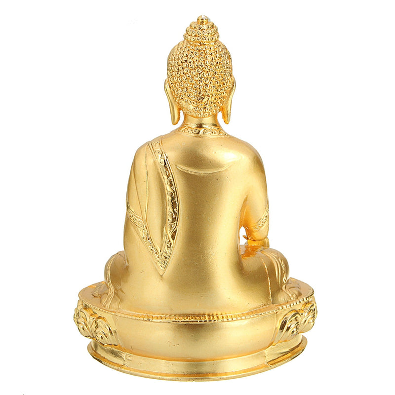 Estatua de Buda Shakyamuni de budismo tibetano de aleación estatua dorada 2,3x1,5x3,1''