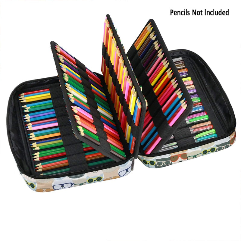 Estuche organizador de lápices de gran capacidad con 216 ranuras, bolsa de cosméticos para lápices de colores, rotuladores de acuarela, bolígrafos de Gel, grandes regalos