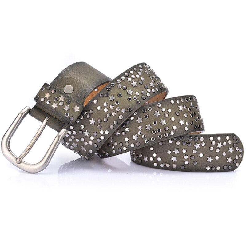 COOLERFIRE Hot New Sale High Quality Luxury Rivet Inlay Ancient Belt For Women Pin Buckle Waist  Women Belt LB021