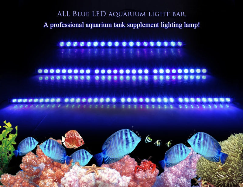 Populargrow 54W/81W/108W Led Aquarium Light with Only 470nm Blue Spectrum Strip Light Beautiful Your Coral Reef Fish Tank Lamp