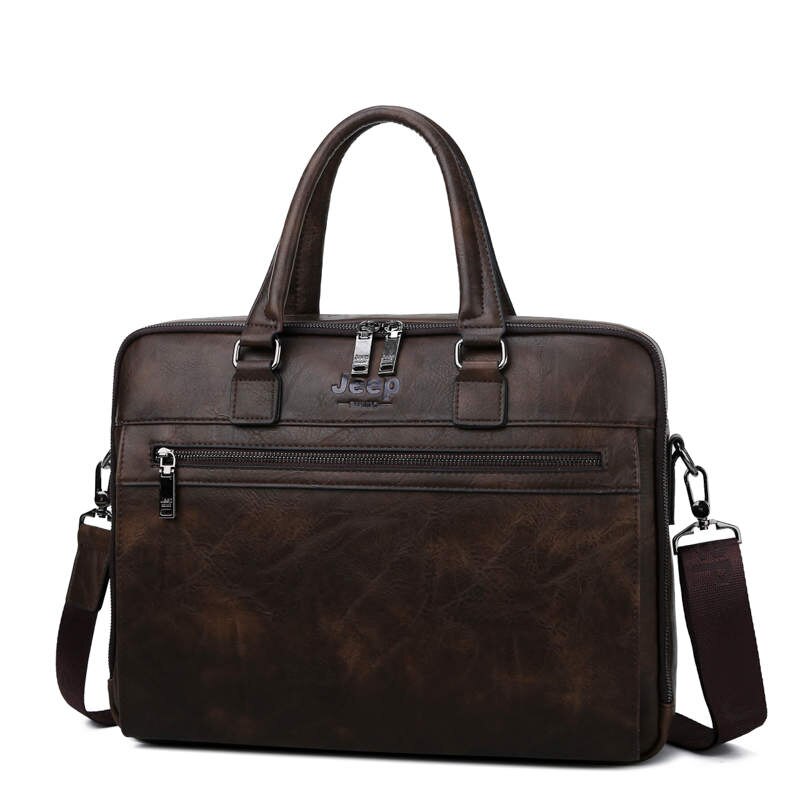 JEEP BULUO Brand High Quality Men Business Briefcase Bags For 14 inch laptop A4 File 2019 New Style Shoulder Travel Bag For Man