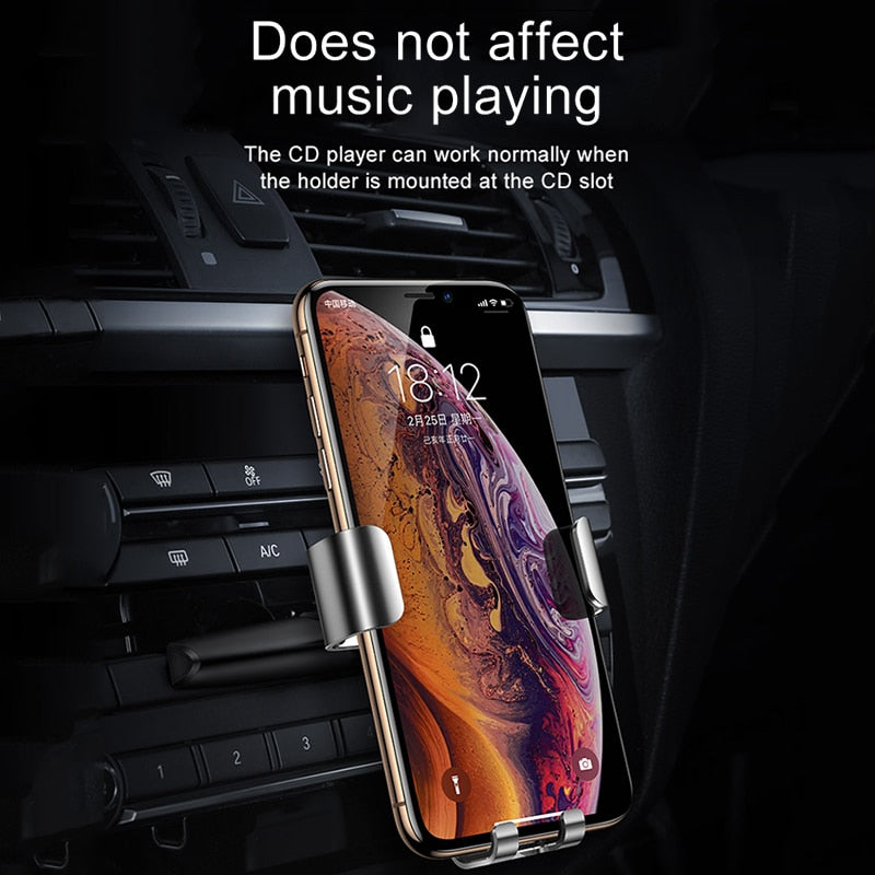 Soporte de teléfono de coche con ranura para CD Baseus soporte de montaje de coche de gravedad para teléfono en coche para iPhone Samsung Xiaomi soporte de coche para teléfono móvil