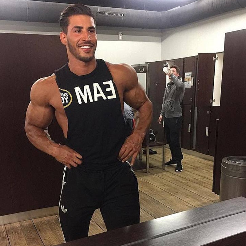 Mens gyms Fitness Bodybuilding cotton Tank Tops Stringer Singlet Vest Clothes sleeveless shirts muscle male Summer undershirt