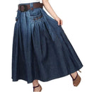 TIYIHAILEY Free Shipping Fashion Denim All-match Loose Casual Jeans Skirt Elastic Waist Long Skirt For Women With Belt S-3XL