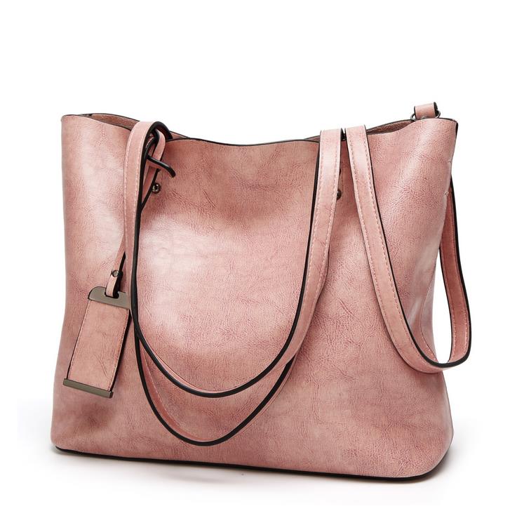 Waxing Leather bucket bag Simple Double strap handbag shoulder bags For Women 2020 All-Purpose Shopping tote sac bolsa feminina