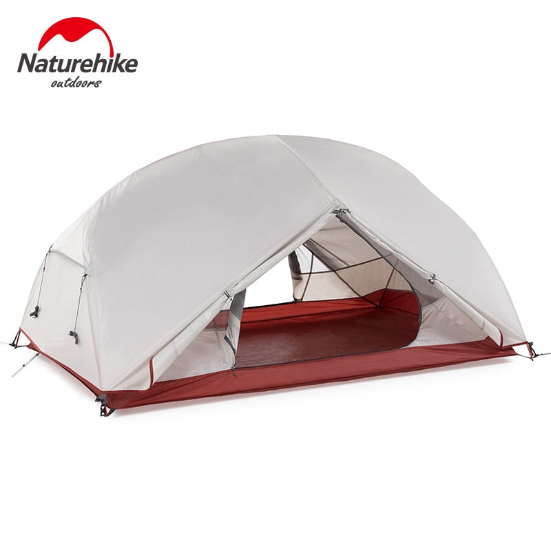 Naturehike personalizado Mongar 1 2 3 personas impermeable doble capa tienda al aire libre varilla de aluminio gris ultraligero tienda de campaña individual estera