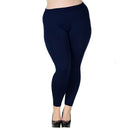 Damen Übergröße Modal Nahtlose Leggings mit Hohem Bund Volle Länge Dehnbare Basic Knöchelleggings Einfarbig Lange Leggings-Hose