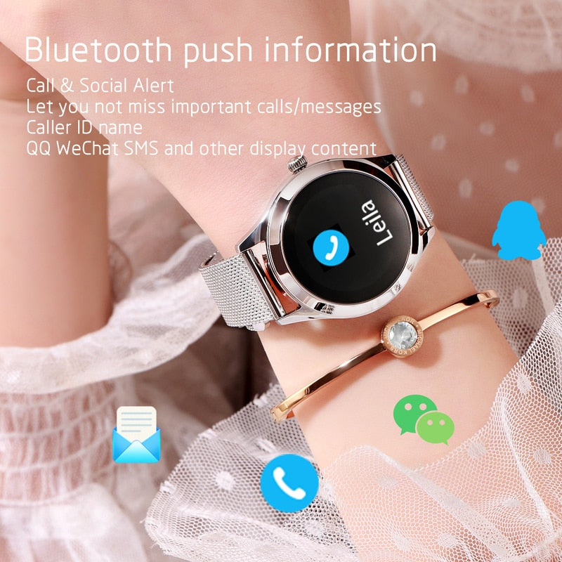 Reloj inteligente para mujer, resistente al agua, IP68, Monitor de ritmo cardíaco, rastreador de actividad física, reloj inteligente deportivo, reloj encantador, conexión para IOS y Android