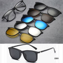 5+1 suit Fashion Clip On Sunglasses Women Frames Clips Magnetic Sunglasses Magnet eyeglasses men Clip glasses 6 in 1