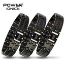 Power Ionics Herren schwarz/blau/rot Kohlefaser 100% reines Titan Magnetfeldtherapie Armband Armband verbessert die Durchblutung