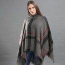 Winter Sweater Women Knitted Poncho Turtleneck Ladies Scarf Thick Warm Sweaters and Pullovers Poncho and Capes