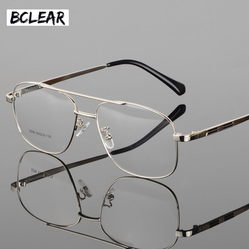 BCLEAR Classic Fashion Alloy Men Optical Frame High Quality Double Bridge Male Spectacle Eyeglasses Frames Big Face Eyewear Hot