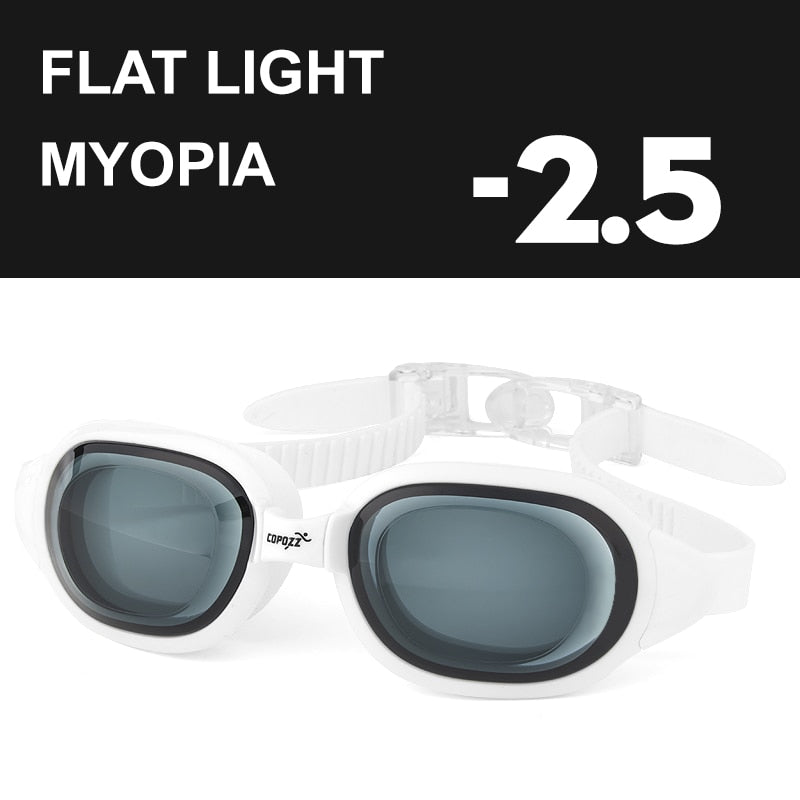 COPOZZ Gafas de natación Miopía 0 -1.5 a -7 Hombres Mujeres Anti niebla Protección UV Gafas de natación impermeables Dioptrías Gafas de natación