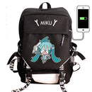 Japan Anime Tokyo Ghoul Cell at Work Attack on Titan Gintama Natsume Yuujinchou Monokuma USB Charging Laptop Backpack School Bag