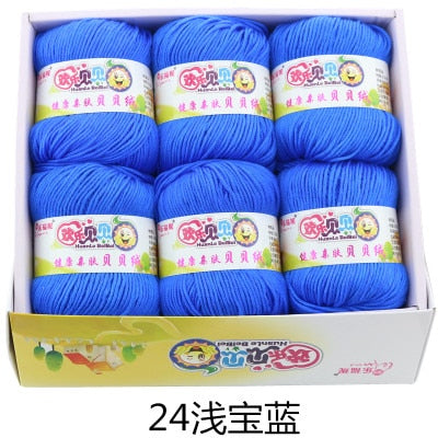 6balls/lot 73 Colors Milk Cotton Yarn Baby Wool Yarn DIY Knitting Children Sweater Hat Hand Knitted Yarn Knit Blanket Crochet