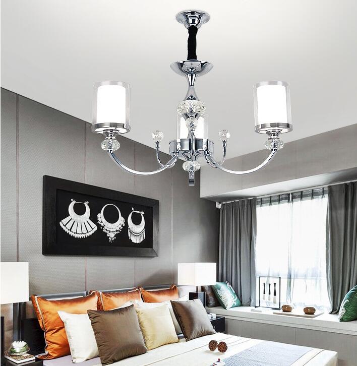 Modern Crystal Chandelier Lights Lamp For Living Room Chrome metal LED Chandelier Lighting Pendant Hanging Ceiling Fixtures