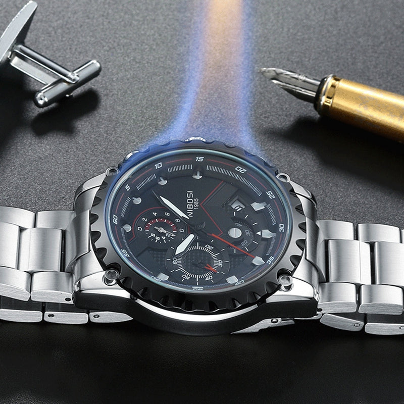 NIBOSI Herrenuhr Großes Zifferblatt Sportuhren Herrenmode Armeeuhr Herren Militäruhr Quarz Armbanduhr Relogio Masculino