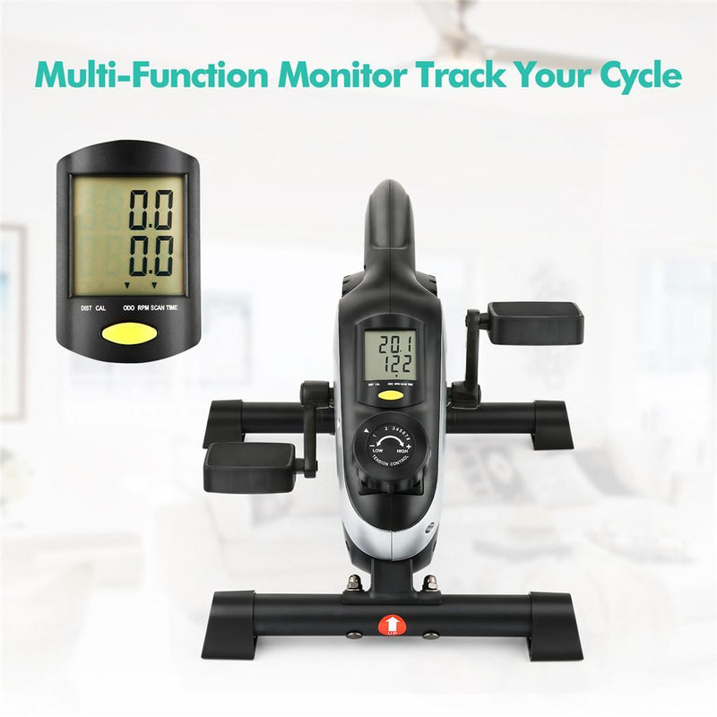 Fitness Steppers LCD Display Dual Pedal Mini Exercise Bike 8 Levels Magnetic Resistance Trainer Portable Legs Training Equipment