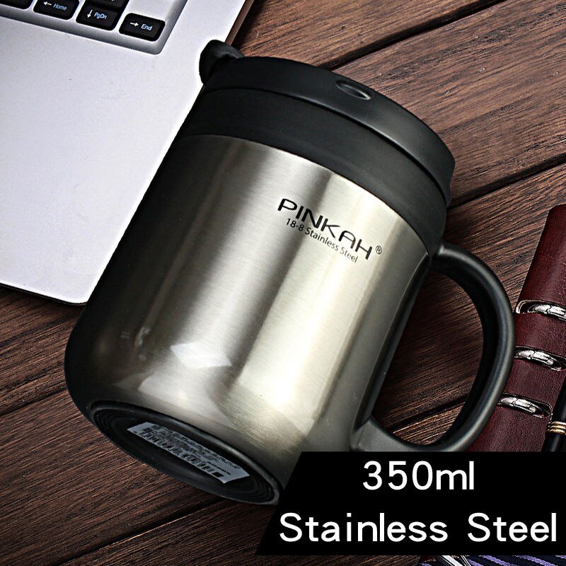 Pinkah 400ML 304 Stainless Steel Thermos Mugs Office Cup With Handle With Lid  Insulated Tea mug  Thermos Cup Office Thermoses