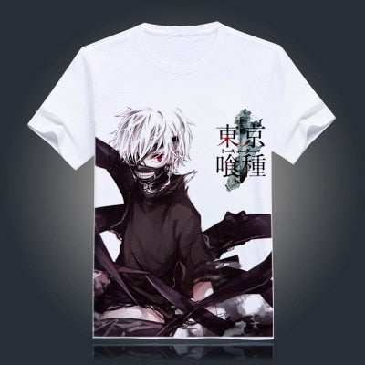 Tokyo Ghoul T-shirt New Japan Anime Ken Kaneki Cosplay Costume Comfortable Breathable Milk Fiber T Shirt For Men Women Tops Tees