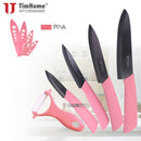 Hot Sale Timhome Zirconia 3"4"5"6" Ceramic Knife Set knife With covers Kitchen Knife Paring tools