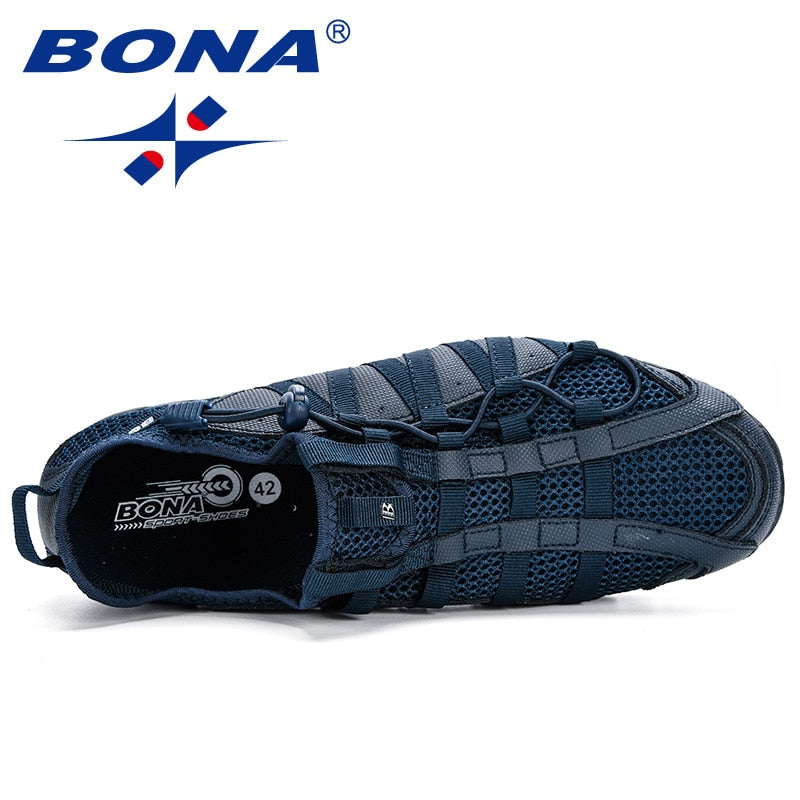 BONA New Popular Casual Shoes Men Lac-up Lightweight Comfortable Breathable Walking Sneakers Man Tenis Feminino Zapatos