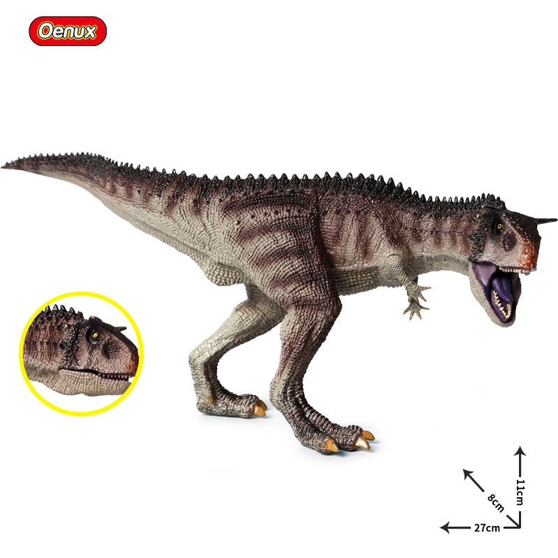 Oenux New Jurassic Dinosaur Carnivorous Carnotaurus Action Figure T-Rex PVC High Quality Collection Model Toys For Kids Gift