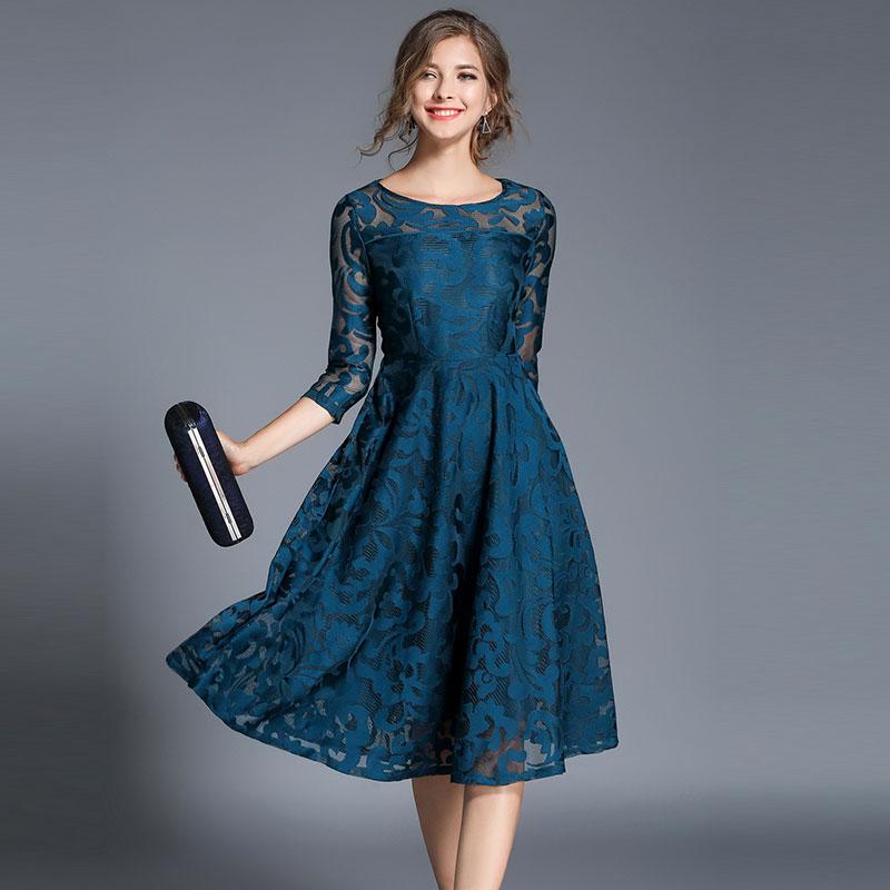 Borisovich New 2018 Spring Fashion England Style Luxury Elegant Slim Ladies Party Dress Women Casual Lace Dresses Vestidos M107