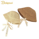 Lace Baby Hat Summer Straw Bow Baby Girl Cap Beach Children Sun Hat Princess Baby Hats and Caps for Kids 1PC