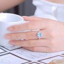 UMCHO 925 Sterling Silver Jewelry Sets for Women Gemstone Sky Blue Topaz Ring Clip Earrings Female Wedding Engagement Jewelry