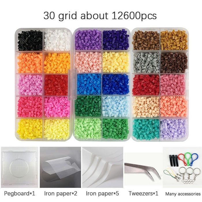 2,6 mm Mini Hama Perlen 80 Farben Kits Perler PUPUKOU Perlen Werkzeug und Vorlage Bildung Spielzeug Sicherung Perlen Puzzle 3D für Kinder