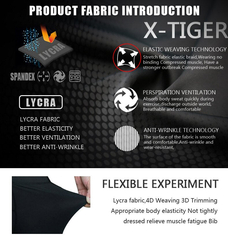 Pantalones cortos de Ciclismo X-TIGER Coolmax 5D Gel Pad a prueba de golpes MTB Road Bike Bibs Shorts Ropa Ciclismo pantalones cortos de bicicleta para hombres