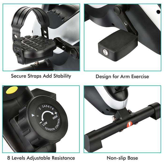 Fitness Steppers LCD Display Dual Pedal Mini Heimtrainer 8 Stufen Magnetischer Widerstandstrainer Tragbares Beintrainingsgerät