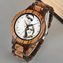 BOBO BIRD Personal Photo Print Customized Logo Wood Watch with Gift Box Relogio Feminino Masculino Unque Creative Cool Stlye