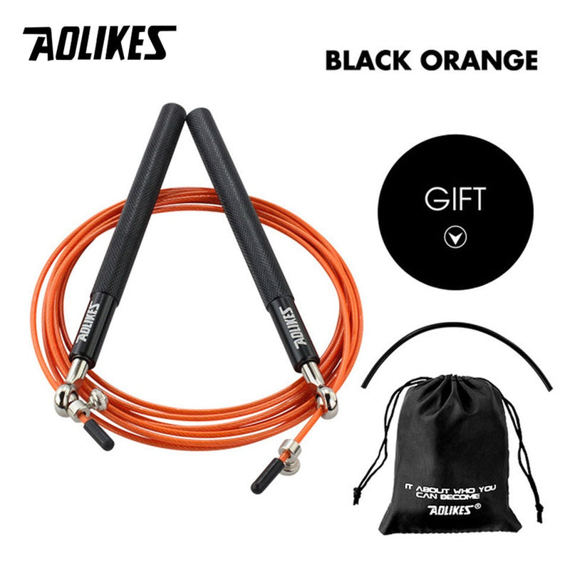 AOLIKES 1PCS Crossfit Speed Jump Rope Professional Skipping Rope For MMA Boxing Fitness Skip Workout Training With Carrying Bag