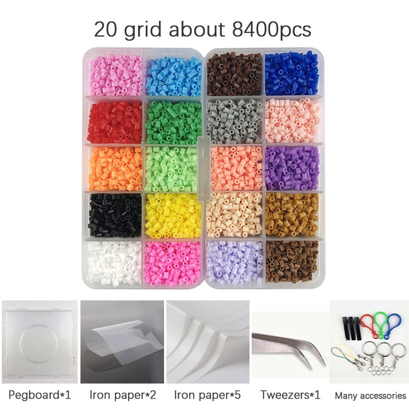 2,6 mm Mini Hama Perlen 80 Farben Kits Perler PUPUKOU Perlen Werkzeug und Vorlage Bildung Spielzeug Sicherung Perlen Puzzle 3D für Kinder