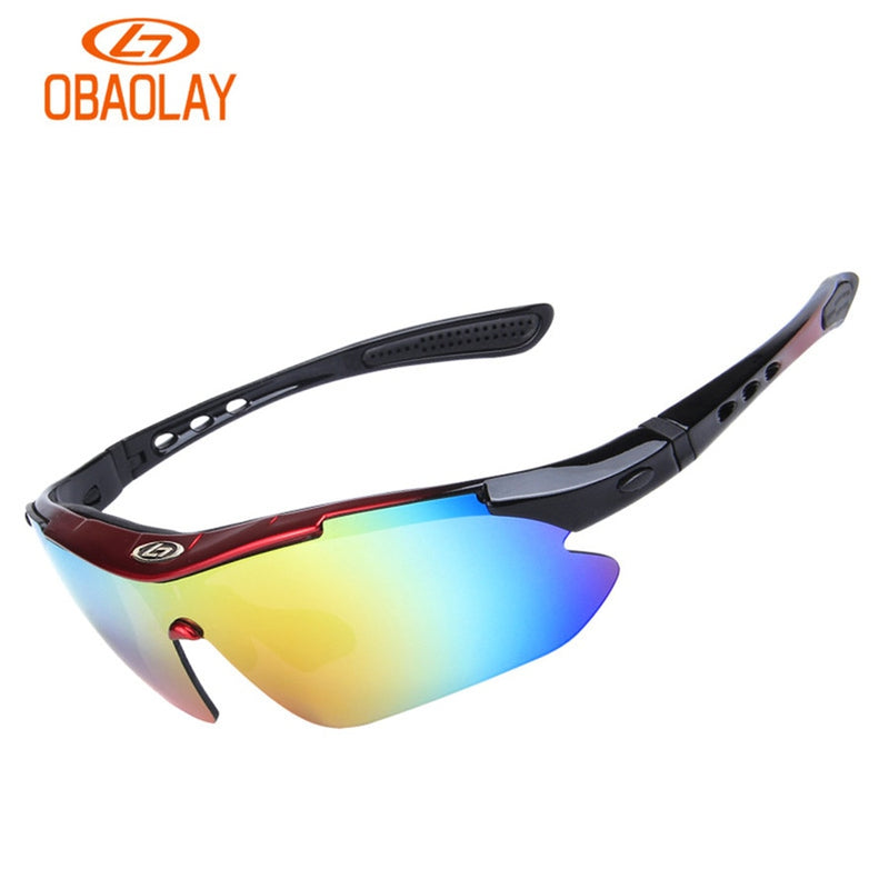 OBAOLAY Polarisierte UV400 Fahrradbrille Fahrradbrille Goggle Reiten Outdoor Sport Angelbrille 5 Linsen