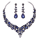 Conjuntos de joyería de cristal austriaco delicado para mujer, 16 colores para collar de boda nupcial y conjuntos de pendientes, joyería de moda para fiesta de mujer