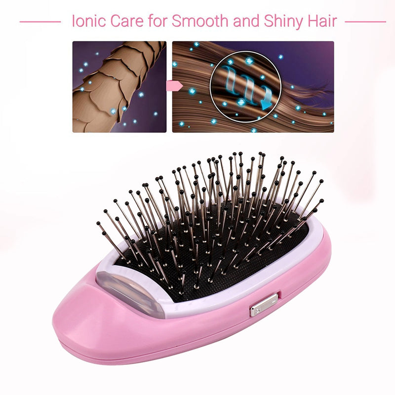 Anti-Frizz-Bürste Magic Electric Ionic Hair Brush Head Massage Scalp Comb Anti Static Smooth Portable Negativ-Ionen-Haarstyler