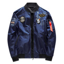 Chaqueta Bomber para hombre, chaqueta de piloto militar del ejército para hombre, chaqueta de béisbol bordada con insignia, abrigo de motocicleta de doble cara, talla grande 5XL 6XL