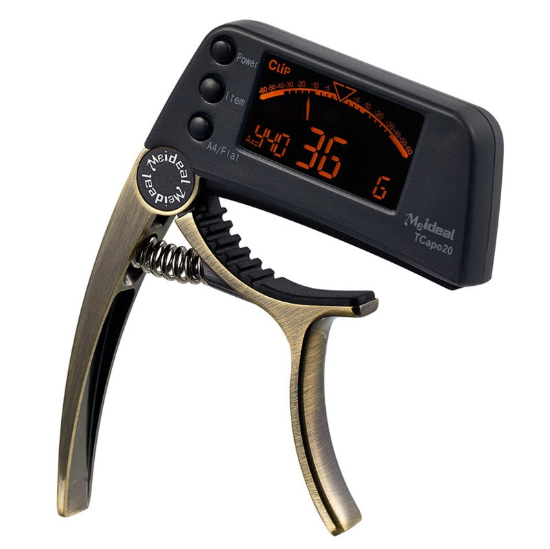 TCapo20 Acoustic Guitar Tuner Capo Guitar Capofret 2 in 1 Capo Tuner Metal for Electric Guitar Bass Chromatic Parts