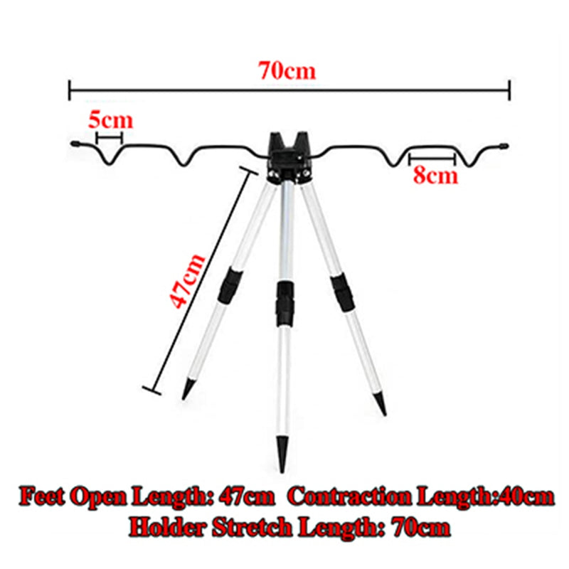 GHOTDA Aluminum Alloy Telescopic Fishing Tripod Holder Stand for Fishing Rod