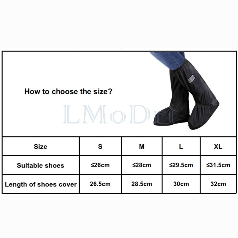 LMoDri Motorcycle Rain Shoes Covers Waterproof Bicycle Thicker Scooter Nonslip Boot Overshoes Rainproof Shoe Cover Boot Reusable