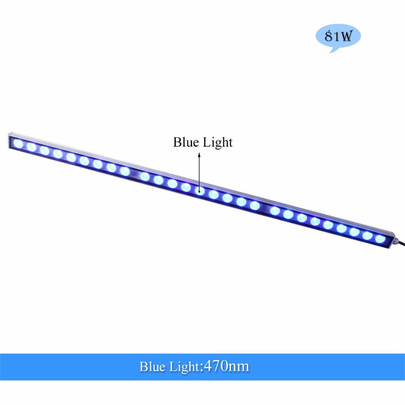 Populargrow 54W/81W/108W LED-Aquarium-Licht mit nur 470nm Blauspektrum-Streifenlicht Schön Ihre Korallenriff-Aquarium-Lampe