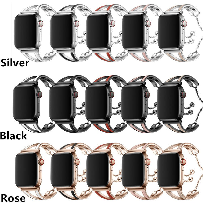 Women strap for Apple watch band 40mm 44mm Stainless steel metal belt correas bracelet iWatch band 38mm 42mm series 3 4 5 se 6