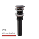 Quality Brass Bathroom Basin Pop Up Drain With Overflow Design Black/White/Chrome Plated/Zirconium gold/rose/ORB waste stopper